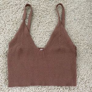 tan nude cropped tank top